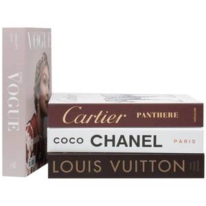 lot 5286 image: PROBENEX Luxe Large  4 PCS Faux Decorative Book Boxes  Not Real Books, Cardboard Foldable Display Props  Home Decor for Coffee Table, Bookshelf, Living Room, Office