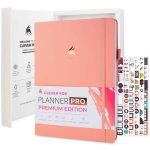 lot 5288 image: Clever Fox Planner Pro Premium �� Luxurious Weekly & Monthly Planner with Budget Organizer for Productivity & Goals, Undated, A4 (Peach Pink)