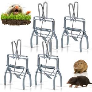 lot 5298 image: 4 Pack Metal Mole & Gopher Trap Tactical Rat Vole Traps Outdoor,Reusable Heavy Duty Galvanized Steel Scissor Gopher Killer Gofer Traps Easy Set, Quick Capture Keep Moles Voles Out of Yard Lawn