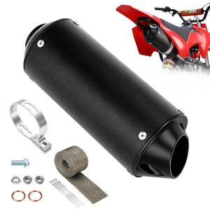 lot 5303 image: SHIQINHA 1.1 Inch Muffler Compatible with 125cc 110cc Chinese ATV 4 Wheeler Tao tao Coolster Apollo, Universal 28mm Exhaust Silencer for Pit Dirt Bike CRF50 SSR Baja with Heat Shield Tape Parts
