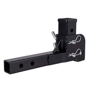 lot 5307 image: Folding 2 Trailer Hitch Adapter, Hitch Mount Adapter Black Power Coat Finished 500LB TW Capacity -Thicker Material Upgraded Version