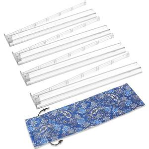 lot 5331 image: GUSTARIA Mahjong All-in-One Tile Rack & Pusher with Bag, Clear Acrylic Mahjong Combo, Modern American Majiang, Set of 4, White