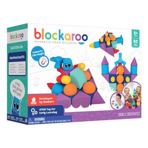 lot 5339 image: Blockaroo Magnetic Foam Building Blocks - 50-Piece Set, Bath Toys for Toddlers, Preschool Toys, Bathtub Toys, Sensory Toys, Blocks for Toddlers 3-5, Engineering Toys for Kids 3-5, Bath Blocks