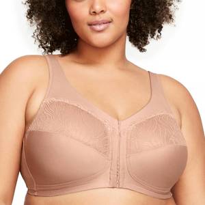 lot 6145 image: Glamorise Full Figure Plus Size MagicLift Natural Shape Front-Closure Bra Wirefree #1210 Size 42DD