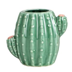 lot 6159 image: Aewill Ceramic Cactus Pen Holder Stand Cup Cactus Pencil Holder Organizer Makeup Brush Holders for Home Office Desk (Green Cactus) has cracked thats been repaired