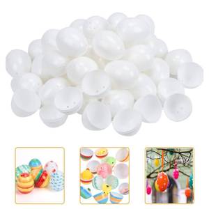 lot 6189 image: FunsLane 50 Pcs Easter Eggs White Blank Plastic Eggs, Paintable DIY Creative Decoration Eggs for Party Favors, Artificial Fake Eggs for Easter Hunts Basket Fillers Easter Gift (Easter Eggs)