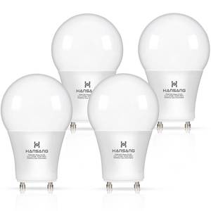 lot 6194 image: GU24 LED Light Bulb, 2700K Warm White, 60W Equivalent, 900 Lumens CRI 85, 2 Prong GU24 Light Bulbs A19 Shape, 9W LED Twist and Lock Pin Base with Two Prongs for CFL Replacement, Non-Dimmable 4 Pack