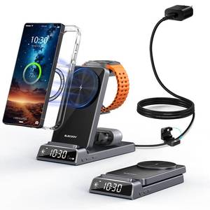 lot 6196 image: Magnetic Wireless Charger for Samsung, 3 in 1 Android Charging Station for Samsung Galaxy S26 UltraS25 UltraZ FoldFlip 7, Foldable Charger for Samsung Galaxy Watch Ultra87Galaxy Buds4 Pro (Gray)