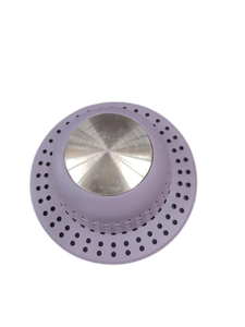 lot 6223 image: Purple Plastic Kitchen Sink Strainer with Stainless Steel Center