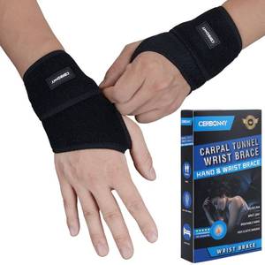 lot 6243 image: CERBONNY Carpal Tunnel Wrist Brace,2Pack Wrist Support Brace Adjustable Wrist Strap Reversible Wrist Brace for Sports ProtectingTendonitis Pain ReliefCarpal TunnelArthritis-Right&Left