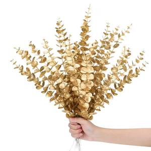 lot 9415 image: Waydress 12 Pieces Gold Eucalyptus Stem 16 Inch Artificial Eucalyptus Spray Fake Leave Decor Fall Faux Floral Arrangement Faux Flower for Wedding Party Bouquet Home Farmhouse Vase DIY Craft