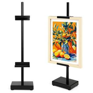 lot 9416 image: Victawks Adjustable Tabletop Easel Stand, Picture Easels for Display Up to 17 H, Black Metal Picture Frame Holder Stand Table for Art, Photo (1 Pack)