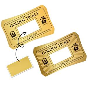 lot 10479 image: INKNOTE 120 PCS Golden Ticket Custom Scratch Off Cards 2 Styles DIY Coupon Cards Surprise Gift certificates for Birthday Concert Wedding Movie Small Business Vouchers Raffle Coupons 3.54 x 2inch