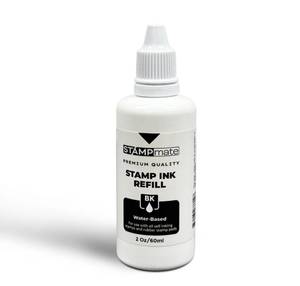 lot 10491 image: Stampmate Premium Refill Ink for Self-Inking Stamps and Stamp Pads - 2 oz. Bottle (Black)