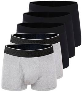 lot 11502 image: AIRCUTE Urine Incontinence Underwear for Men Washable Leak Proof Absorbency Boxer Briefs with Fly Bladder Control 60ML, 5 Pack (4XL,Black3-Grey2)