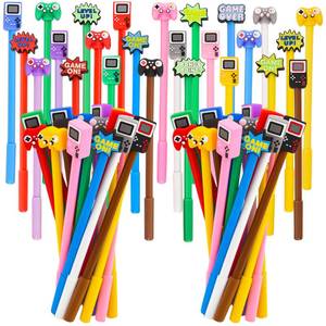 lot 11513 image: LiYiQ 50 Pcs Video Game Party Favors Cartoon Cute Fun Pens Kawaii Games Handle Level Up Games Console Shape Gel Black Ink Pen Cute Video Game Pens for Office Home Present