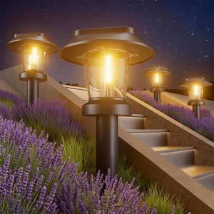 lot 11519 image: ALEPOD Solar Pathway Lights Outdoor - 12 Pack Solar Powered Garden Lights Waterproof IP65, Decor Landscape Lighting with Three Lighting Modes for Yard, Lawn, Walkway, Driveway, Warm White