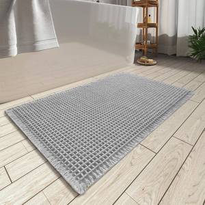 lot 11534 image: AMOAMI Upgraded Waffle Bath Mat, Super Absorbent Non Slip Bath Mats for Bathroom Floor, Machine Washable Bathroom Rugs with Tassels, Rubber Backed Bathroom Mats, Ultra Soft, 18 x 30, Grey