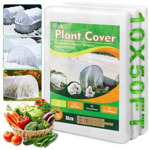 lot 11540 image: White Plant Covers Freeze Protection, 10 x 50 ft - 0.9 ozyd� Frost Cloths for Outdoor Plants, Tree Covers Freeze Protection, Winter Garden Blanket, Sun Cover for Plants for Greenhouse, Vegetables