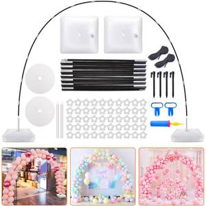 lot 11543 image: Chamvis Balloon Arch Kit, 9FT Height & 10FT Width Adjustable Balloon Arch Stand Frame Garland Stand Wedding Baby Shower Birthday Photo Backdrop