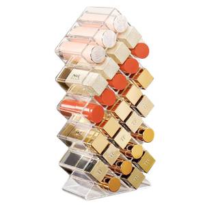 lot 11548 image: Hebaogugu Lipstick Organizer, 28 Slots Acrylic Lip Holder, Stackable Lip Gloss Organizer, Fish Lipstick Tower Holder Storage for Cosmetic Bathroom Vanity Countertop Display (28 Slots)