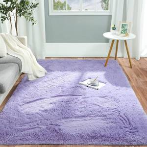 lot 11556 image: Pettop Fluffy Lavender Purple Area Rug for Bedroom Living Room, 4x6 Feet Soft Plush Fuzzy Rugs for Girls Kids Boys, Non-Slip and Washable Rug for Nursery Classroom, Carpet for Rooms Decor