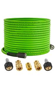 lot 11578 image: PWACCS Pressure Washer Hose for Power Washer �� 3600 PSI Kink Resistant Pressure Washing Extension Hose 50 FT x 14 �� Universal Electric Power Wash Hose for Replacement �� Compatible with M22 Fittings