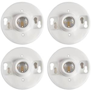 lot 11597 image: Saysurey 4 Pcs E26 Medium Base Ceiling Lamp Holder Keyless Light Sockets White Bulb Socket Incandescent Fluorescent CFL Lamp Holder 660w 250v (Porcelain)
