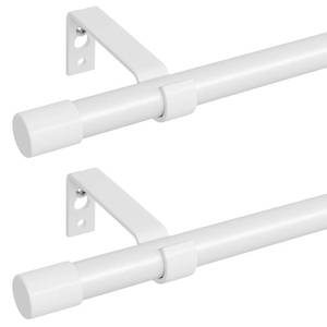 lot 11600 image: 2 Pack White Curtain Rods for Windows 48 to 84 inch, Heavy Duty Adjustable Window Curtain Rod for Living Room, 58 inch Diameter Metal Standard Drapery Rod Set with Bracket, Easy Install - White
