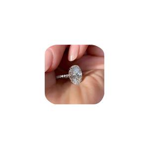 lot 12015 image: ZDIFDIC 3CT 925 Sterling Silver Engagement Rings Oval Cut Solitaire Cubic Zirconia CZ Wedding Promise Rings for Her Classic Simulated Diamond Bands for Women Size 6-10(7#), KE-TY22-BJ07