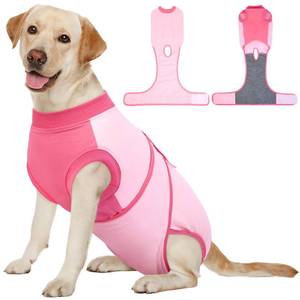 lot 12033 image: Kuoser Recovery Suit for Dogs, Soft Dog Spay Suit for Female Surgery Recovery, Breathable Dog Neuter Recovery Suit Male, Anti Licking Dog Onesie for Abdominal Wounds Cone Alternatives, Pink 2XL