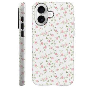 lot 12037 image: Case Compatible with iPhone 17 - Hybrid Durable Shockproof Phone Cover,Cases for Woman Girl - White Flower