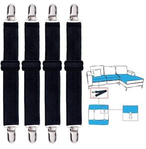 lot 12050 image: Korlon 4 Pack Bed Sheet Clips, Adjustable Heavy Duty Fitted Sheet Straps Holder, Elastic Sheet Suspenders Fasteners Holders for Corners Bed Mattress Grippers Cover Sofa Cushion