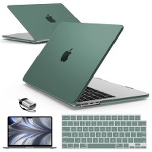 lot 12372 image: IBENZER Compatible with MacBook Air 13 inch Case M5 2026 M4 2025 M3 M2 2024-2022 A3449 A3240 A3113 A2681,HardShellCase&KeyboardCover ScreenFilm Type-C for Mac air 13.6, Mid-Green, KK-MTGN2TC