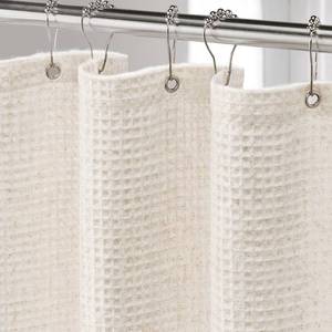 lot 12382 image: XOGUIBO Linen Waffle Weave Shower Curtain Cream Shower Curtains for Bathroom Beige,72 W x 72 L