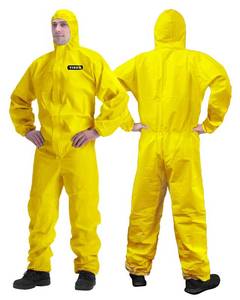 lot 12408 image: YIBER Hazmat Suit Disposable Coverall  Full Body Painters Suit in 7 Sizes with Multiple Specifications for Men & Women - Medium, Yellow, 1