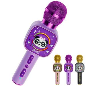 lot 12416 image: Bluetooth Karaoke Microphone Toy for Kids - Mini Portable Speaker with LED Lights, Wireless Pairing (TWS) for Duet Singing, Christmas Birthday Gift Toys for Boys & Girls Ages 2-12 (purple - 1)