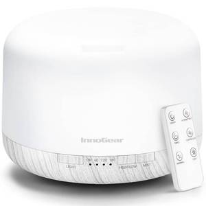 lot 12423 image: InnoGear 500ml Essential Oil Diffuser with Remote Control, Premium Ultrasonic Aromatherapy Diffusers Scent Humidifier Vaporizer Auto-Off Timer for Large Room Home, White