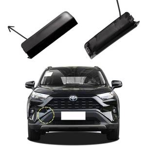 lot 12450 image: Goholy Car Front Bumper Tow Hook Cover Compatible with Toyota RAV4 2019-2023, Black, Plastic, Simple Style, Right Passenger Side, Part Number 52438-0R901 52437-0R901