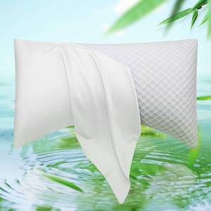 lot 12453 image: Cooling Side Sleeper Pillow Cases - Curved Rayon Derived from Bamboo Pillowcase Cover- Breathable Cool Silky Soft Pillowcase for Hot Sleepers Hair and Skin, Queen Size 1 Piece, 20  30 Inches White