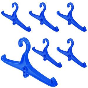 lot 13624 image: FoldTier 6 Pcs Scuba Hanger BC Regulator Scuba Diving Wetsuit Hanger with Din Threads Vest Tactical Gear for Dry Clothes BCD Side Hanging (Blue)