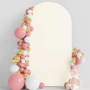lot 13633 image: Wokceer 7.2FT Wedding Arch Backdrop Cover Spandex Fitted Ivory Arch Covers Round Top Chiara Arches Backdrop Cover for Birthday Party Ceremony Banquet Decoration