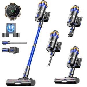 lot 13646 image: Cordless Vacuum Cleaner, Upgraded 650W 55KPA 70Mins Cordless Stick Vacuum Cleaner with Self-Standing and Touch Screen, Anti-tangle Wireless Vacumm, Vacuum Cleaners for HomePet HairCarpetsFloors