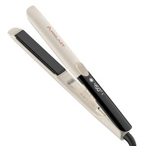 lot 14298 image: Annlary Hair Straightener 1 Inch Flat Iron and Curler 2 in 1 Titanium Ceramic Ionic Dual Voltage Straightener with Heat-Resistant Silicone, for Less Frizz, Shinier & Smoother