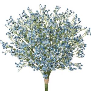 lot 14303 image: 10 Pcs Babys Breath Artificial Flowers Bulk 3 Branches Faux Baby Breath Plastic Flowers Fake Gypsophila Flower Arrangement for Crafts Fake Flowers Bouquet for Wedding Home Decor Blue Baby Breath