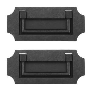 lot 14344 image: Antrader 2 Pcs Zinc Alloy Handle Drawer Hidden Drawer Cabinet Embedded Pull Ring Door Handle with Two M425, Two M430 Screws, Black