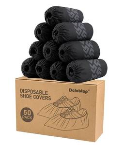 lot 14346 image: Recycable Shoe Covers Disposable - Black Shoe Covers for Indoors,50Pcs Booties for Shoe cover,Fits Up To 11 US Men and 13 US Women Size,Recyclable Non-Woven Fabric