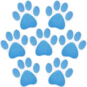 lot 14359 image: 20 Pieces Non-slip Bathtub Stickers Adhesive Paw Print Bath Treads Non Slip Traction to Tubs Bathtub Stickers Adhesive Decals Anti-slip Appliques for Bath Tub Showers, Pools, Boats, Stairs (Blue)