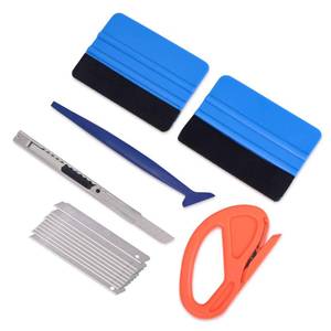 lot 14370 image: Gomake Vehicle Vinyl Wrap Tool Kit Window Tinting Tool Include 4 Inch Felt Squeegee, Retractable 9mm Utility Knife and Blades, Zippy Vinyl Cutter and Mini Go Corner Squeegee for Car Wrapping