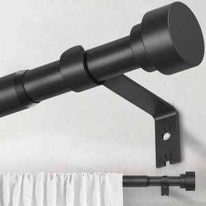 lot 15708 image: WIN4ALL Black Curtain Rods for Windows 66 to 120 inch, 58 Inch Decorative Curtain Rod Adjustable by Splicing (Matte Black,30-120��)